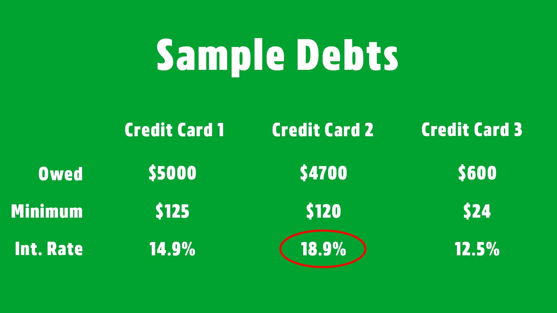 Sample debt numbers 3